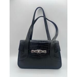 Brighton Black Shoulder Bag with Silver Accent